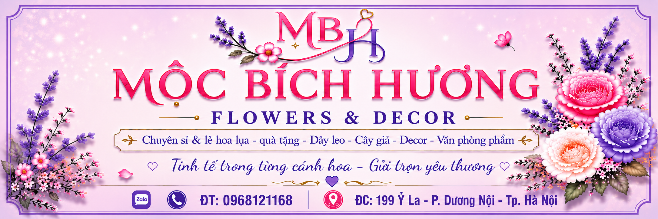 Hoa lụa nghệ thuật cao cấp và decor không gian sống tại Mộc Bích Hương